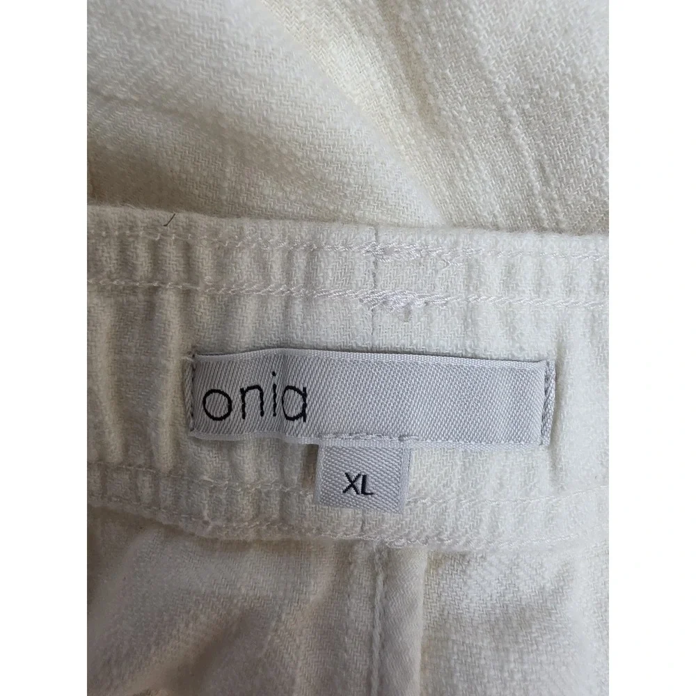 Onia Men's Pants XL Off-White Casual Cotton Linen Resort Trousers Slacks